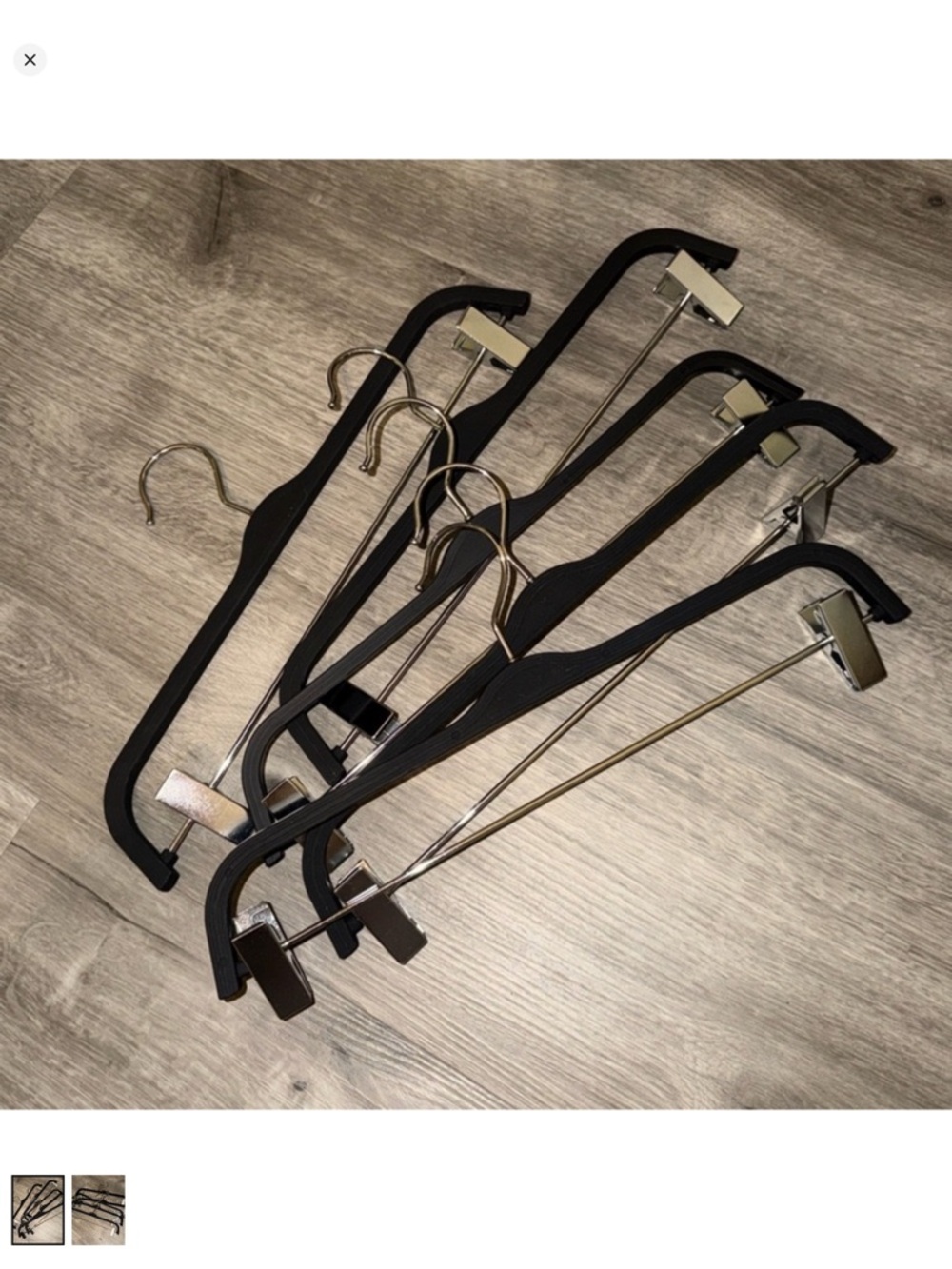 5 Set of Black and Silver Hangers